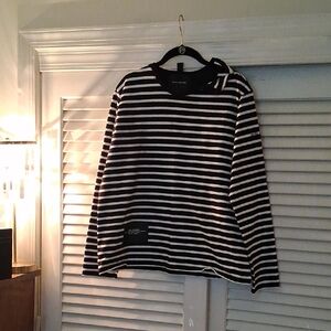 Marc Jacobs Black and White Striped Tee